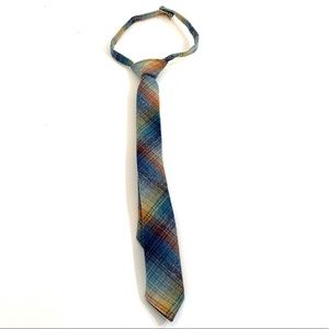Wool plaid tartan tie for little boys. Matching